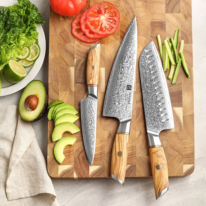 3 - Piece Knife Set (8" Chef + 7" Santoku + 5" Utility) B37 - Xinzuo Australia