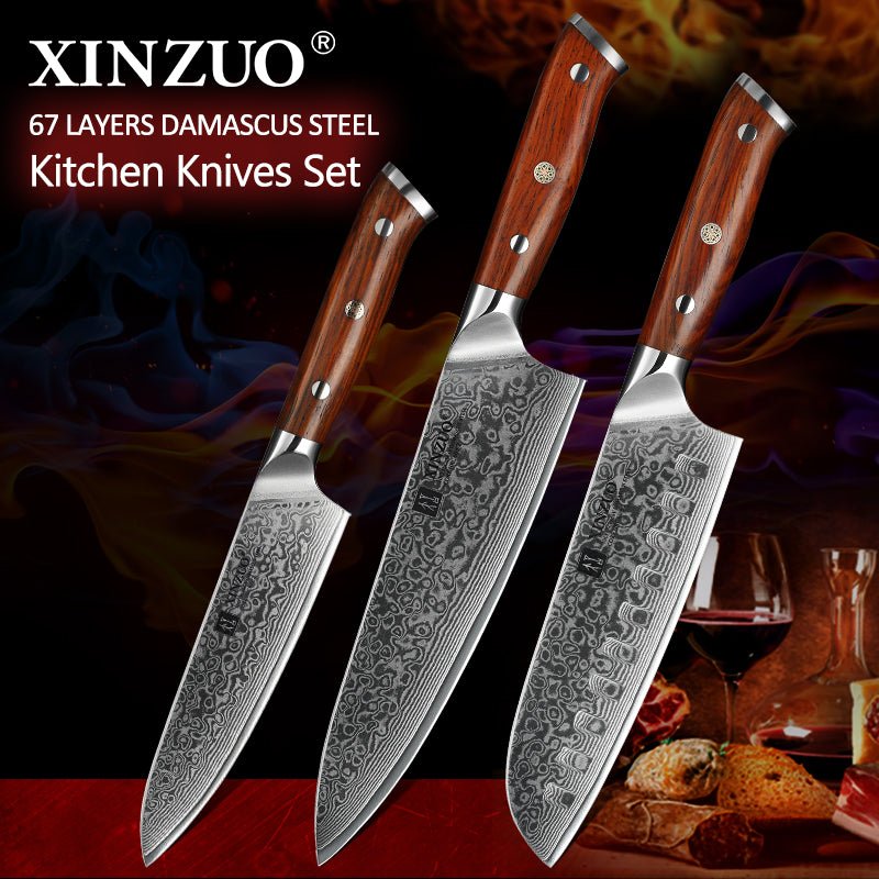 3 - Piece Knife Set - Yu Series (B13R) - Xinzuo Australia