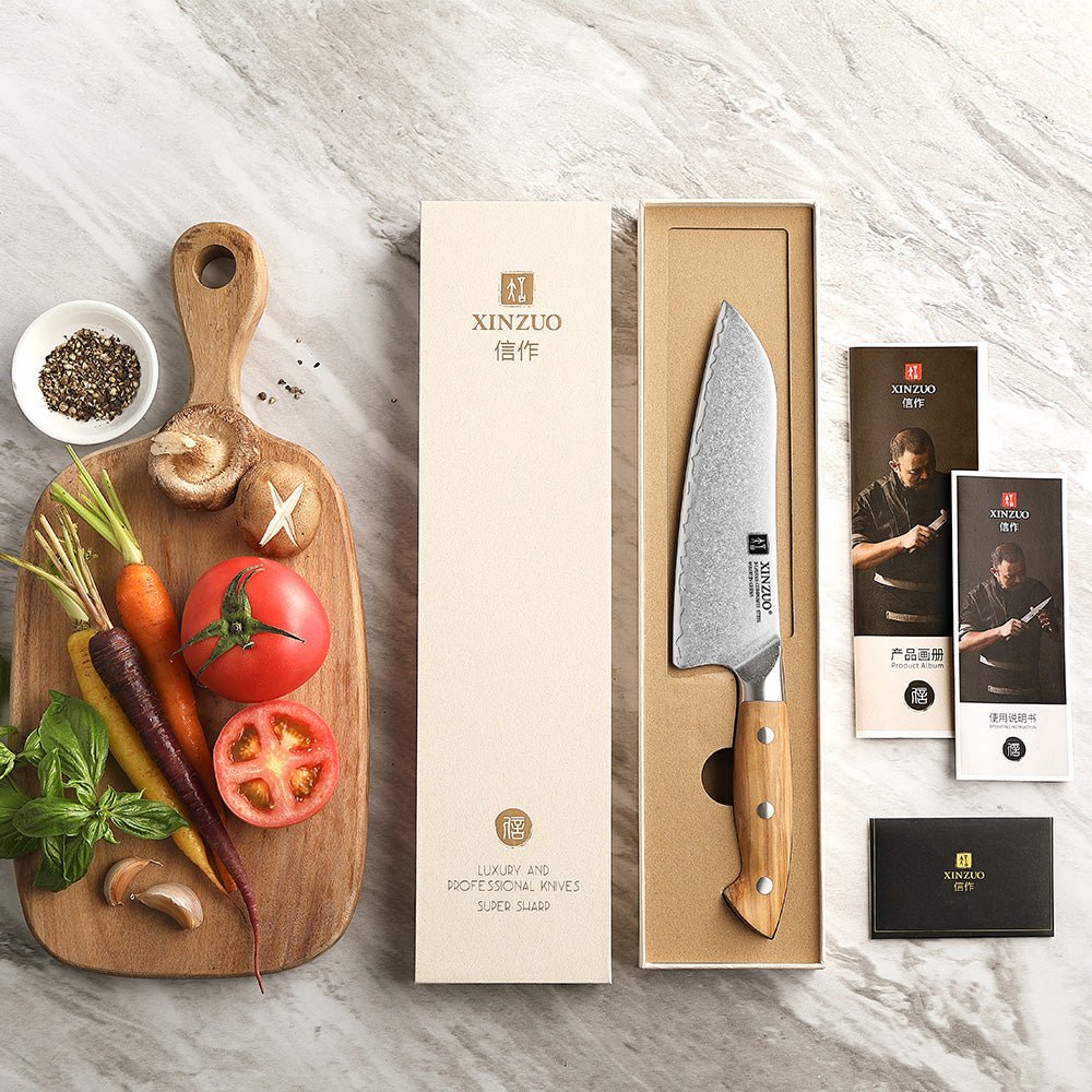 7" Santoku Knife - Pin Series (X020) - Xinzuo Australia
