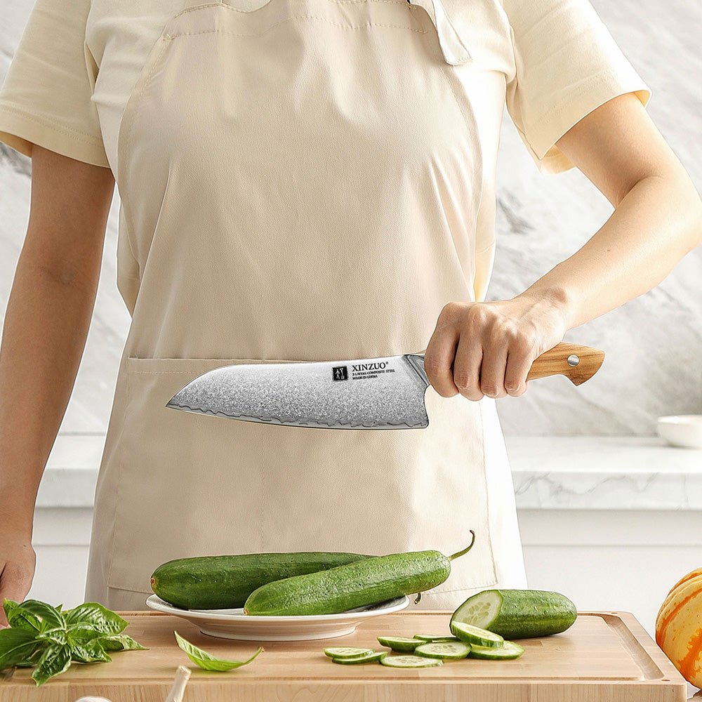 7" Santoku Knife - Pin Series (X020) - Xinzuo Australia
