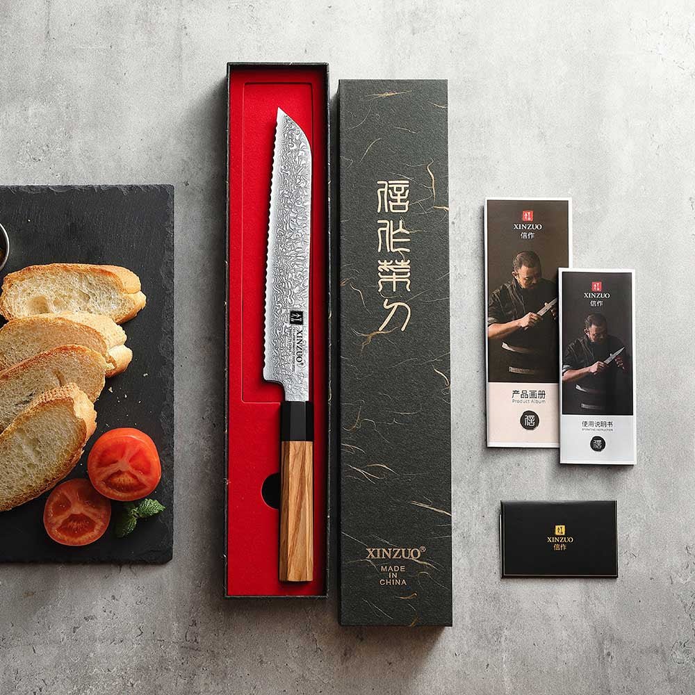 8" Bread Knife - Zhen Series (PM8O) - Xinzuo Australia