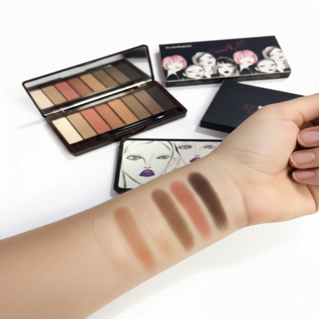 8-Pan Earth Tone Eyeshadow Palette - "Trend MAC" Edition with Illustrated Case