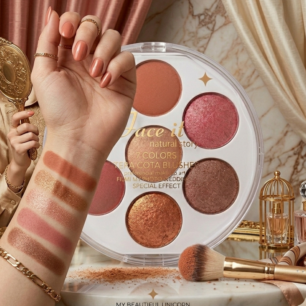 Face It: Natural Story – 7-Color Terra Cota Blusher Palette