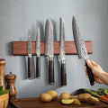 HEZHEN 40cm Walnut Magnetic Knife Holder / Strip - Xinzuo Australia