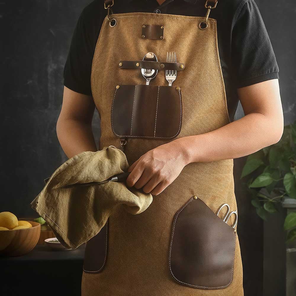 Xinzuo Canvas & Leather Chef Apron - Xinzuo Australia